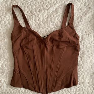 ZARA brown corset top NWT